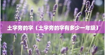 土字旁的字（土字旁的字有多少一年级）