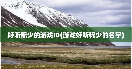 好听稀少的游戏ID(游戏好听稀少的名字)