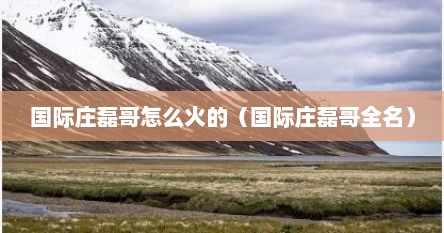 国际庄磊哥怎么火的（国际庄磊哥全名）