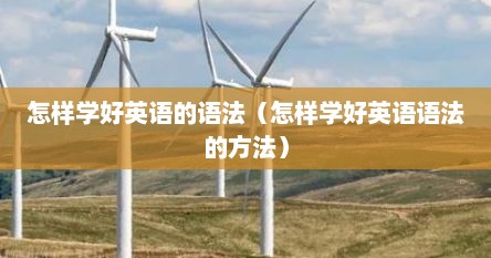 怎样学好英语的语法（怎样学好英语语法的方法）