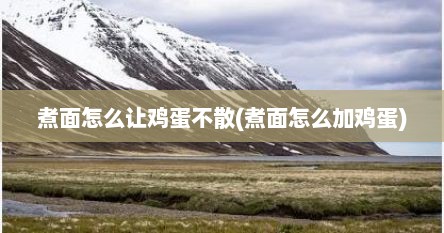 煮面怎么让鸡蛋不散(煮面怎么加鸡蛋)
