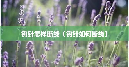 钩针怎样断线（钩针如何断线）