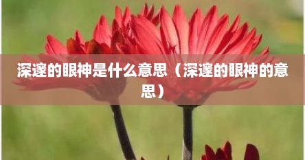 深邃的眼神是什么意思（深邃的眼神的意思）