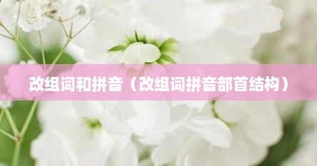 改组词和拼音（改组词拼音部首结构）