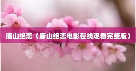 唐山绝恋（唐山绝恋电影在线观看完整版）