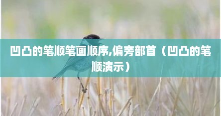 凹凸的笔顺笔画顺序,偏旁部首（凹凸的笔顺演示）