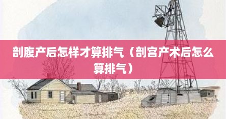 剖腹产后怎样才算排气（剖宫产术后怎么算排气）