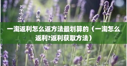一淘返利怎么返方法最划算的（一淘怎么返利?返利获取方法）