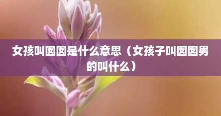 女的叫囡囡男的叫啥（女孩叫囡囡）