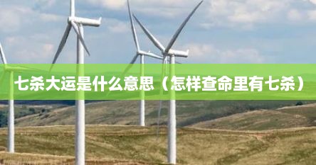 七杀大运是什么意思（怎样查命里有七杀）