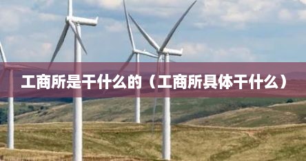 工商所是干什么的（工商所具体干什么）