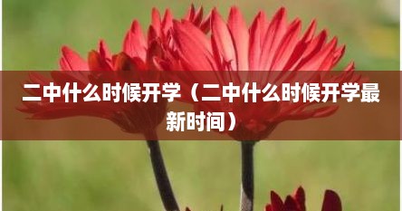 二中什么时候开学（二中什么时候开学最新时间）