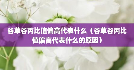 谷草谷丙比值偏高代表什么（谷草谷丙比值偏高代表什么的原因）