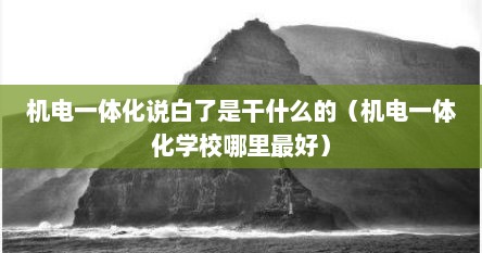 机电一体化说白了是干什么的（机电一体化学校哪里最好）