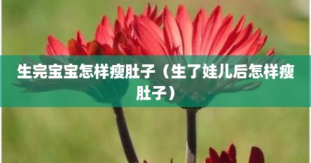 生完宝宝怎样瘦肚子（生了娃儿后怎样瘦肚子）