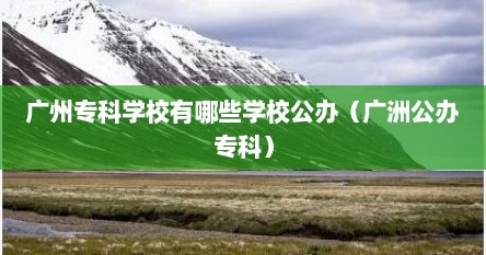 广州专科学校有哪些学校公办(广洲公办专科)
