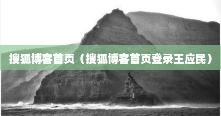 搜狐博客首页（搜狐博客首页登录王应民）