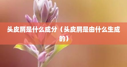 头皮屑是什么成分（头皮屑是由什么生成的）