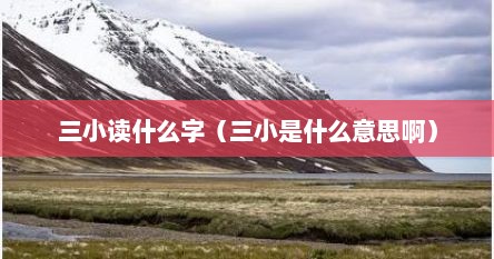 三小读什么字（三小是什么意思啊）