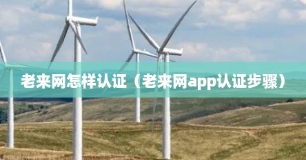 老来网怎样认证（老来网app认证步骤）