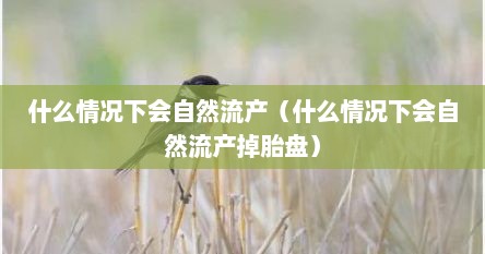 什么情况下会自然流产（什么情况下会自然流产掉胎盘）