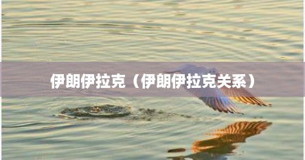 伊朗伊拉克（伊朗伊拉克关系）