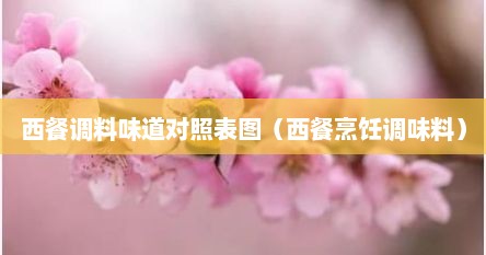 西餐调料味道对照表图（西餐烹饪调味料）
