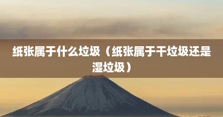 纸张属于什么垃圾（纸张属于干垃圾还是湿垃圾）