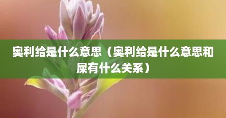 奥利给是什么意思（奥利给是什么意思和屎有什么关系）