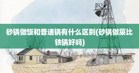 砂锅做饭和普通锅有什么区别(砂锅做菜比铁锅好吗)