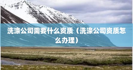 洗涤公司需要什么资质（洗涤公司资质怎么办理）