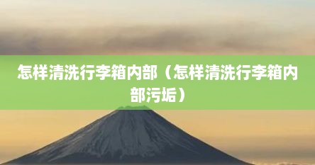 怎样清洗行李箱内部（怎样清洗行李箱内部污垢）
