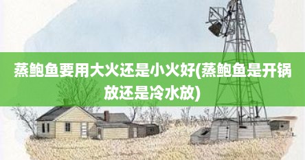 蒸鲍鱼要用大火还是小火好(蒸鲍鱼是开锅放还是冷水放)