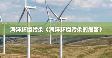 海洋环境污染（海洋环境污染的危害）