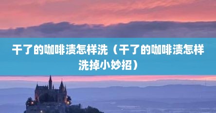 干了的咖啡渍怎样洗（干了的咖啡渍怎样洗掉小妙招）