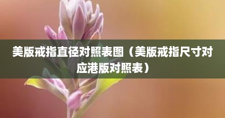 美版戒指直径对照表图（美版戒指尺寸对应港版对照表）