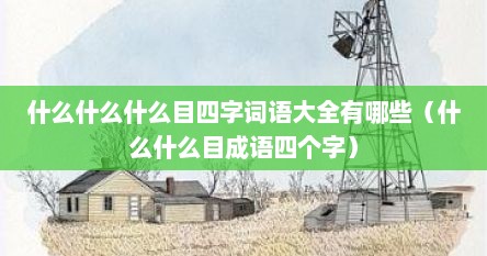 什么什么什么目四字词语大全有哪些（什么什么目成语四个字）