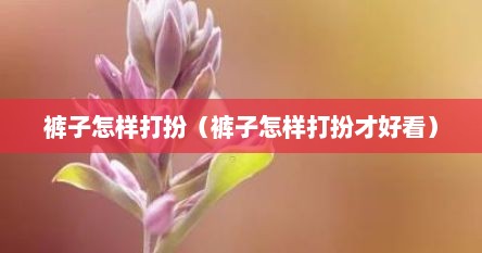 裤子怎样打扮（裤子怎样打扮才好看）