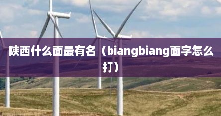陕西什么面最有名（biangbiang面字怎么打）