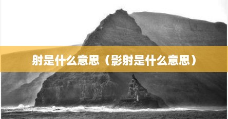 射是什么意思（影射是什么意思）