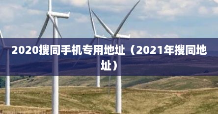 2020搜同手机专用地址（2021年搜同地址）