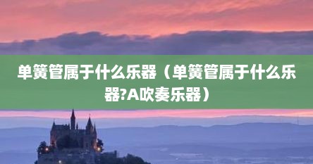 单簧管属于什么乐器（单簧管属于什么乐器?A吹奏乐器）
