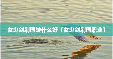 女鬼剑刷图转什么好（女鬼剑刷图职业）