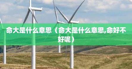 命大是什么意思（命大是什么意思,命好不好呢）