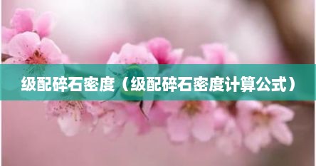级配碎石密度（级配碎石密度计算公式）
