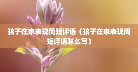 孩子在家表现简短评语（孩子在家表现简短评语怎么写）