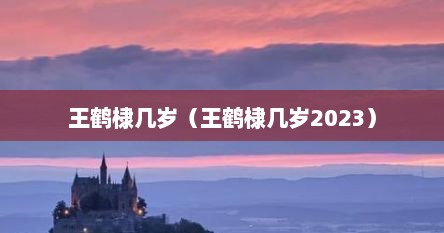 王鹤棣几岁（王鹤棣几岁2023）