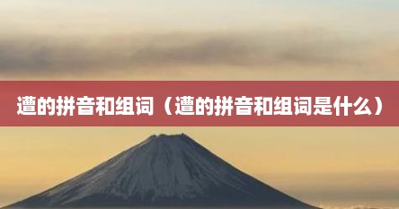 遭的拼音和组词（遭的拼音和组词是什么）
