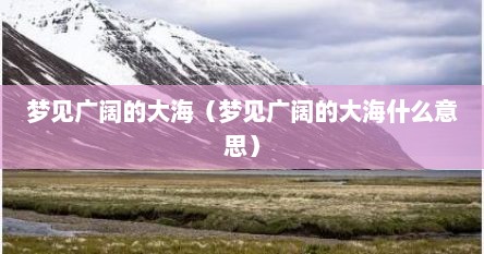 梦见广阔的大海（梦见广阔的大海什么意思）