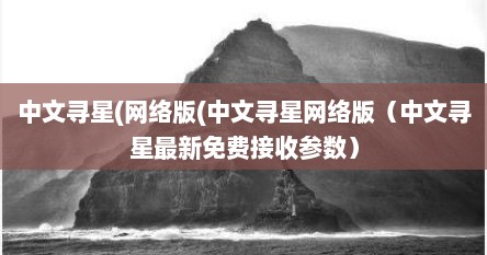 中文寻星(网络版(中文寻星网络版（中文寻星最新免费接收参数）